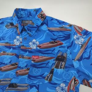 Dixxon Flannel Shirt Mens XL Teague Speed Boat Button Down Hawaiian Party Summer